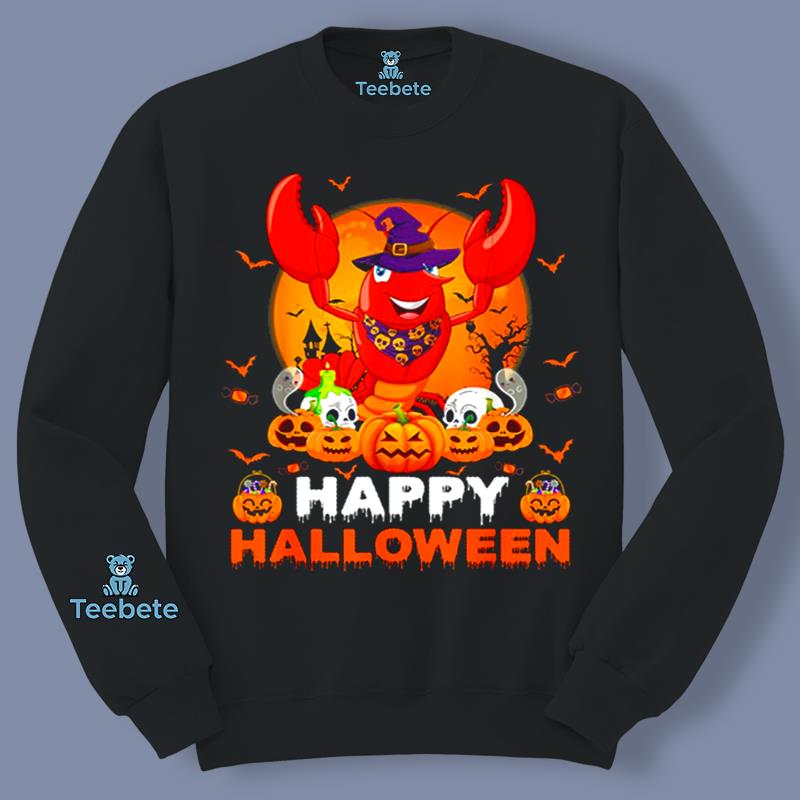 Halloween Witch Lobster Boo Sheet Ghost Pumpkin Vintage Long Sleeve Mens Halloween Witch Lobster Boo Sheet Ghost Pumpkin Vintage Long Sleeve Mens