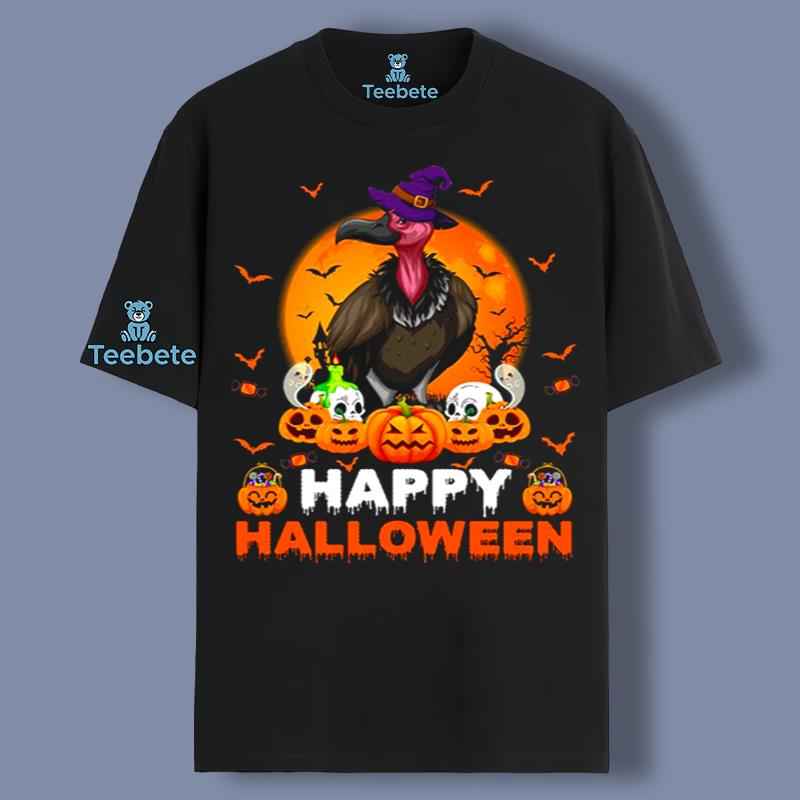 Halloween Witch Vulture Boo Sheet Ghost Pumpkin Graphic Shirt