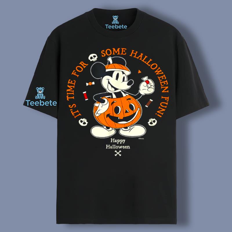 Its Time For Halloween Fun Pumpkin Mickey Mouse Shirt Graphic