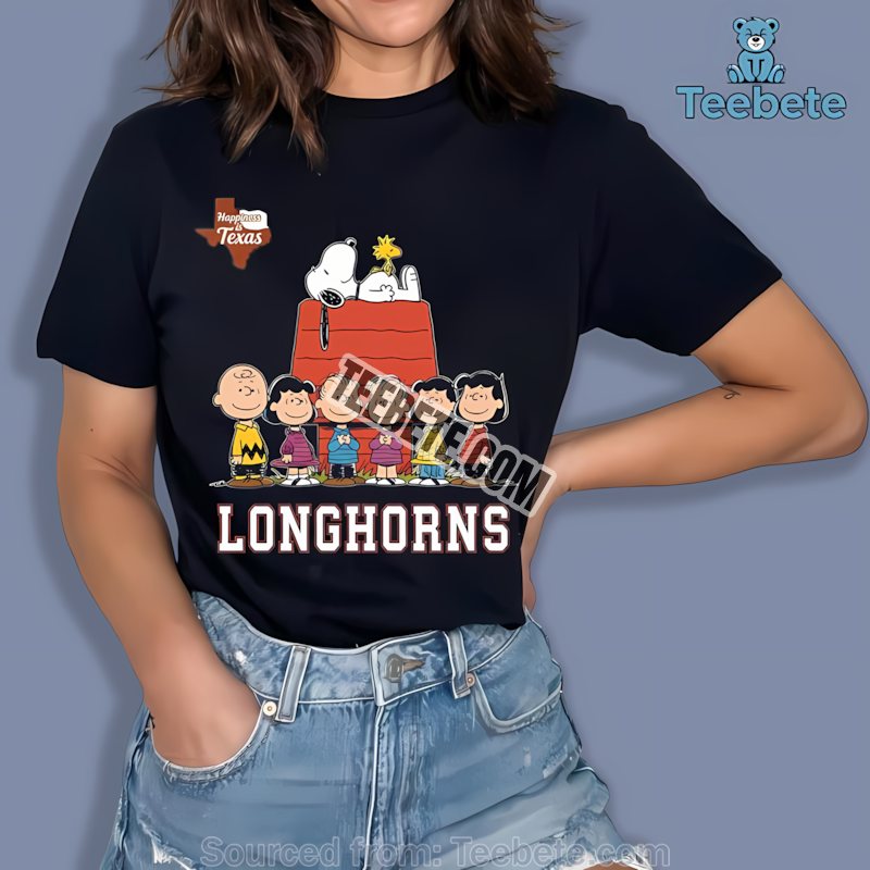 Texas Longhorns Peanuts Characters Retro Snoopy Shirt