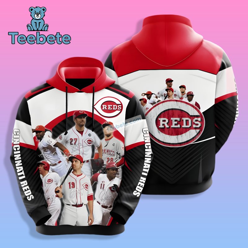 Cincinnati Reds The Legend Team 3D Hoodie Jacket White