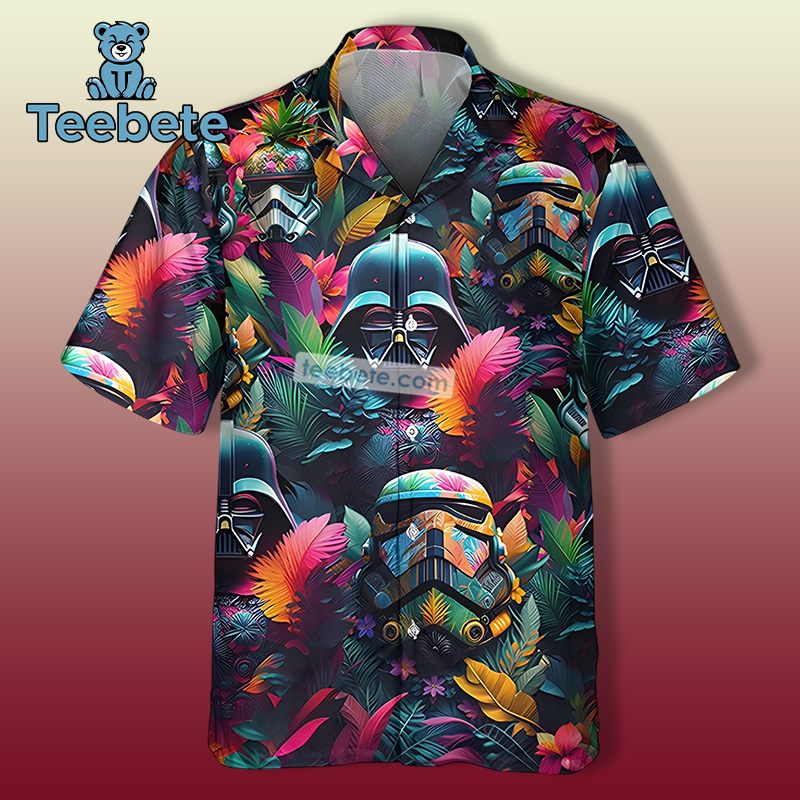 Tropical Darth Vader Stormtrooper Blue Stussy Hawaiian Shirt
