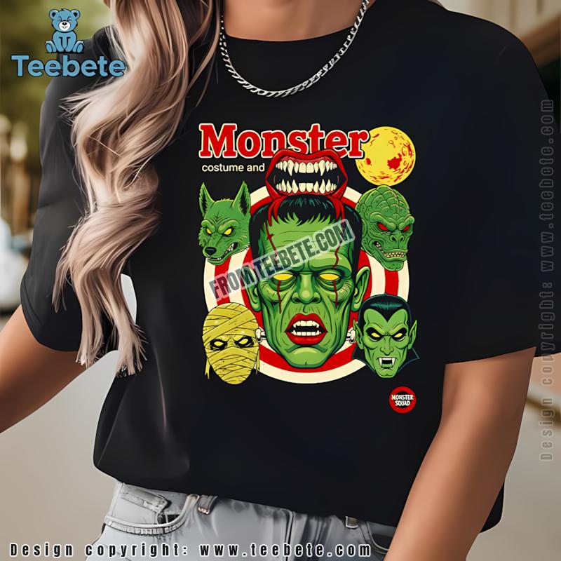 Universal Monsters Costume And Mask Shirt Monster Squad Design