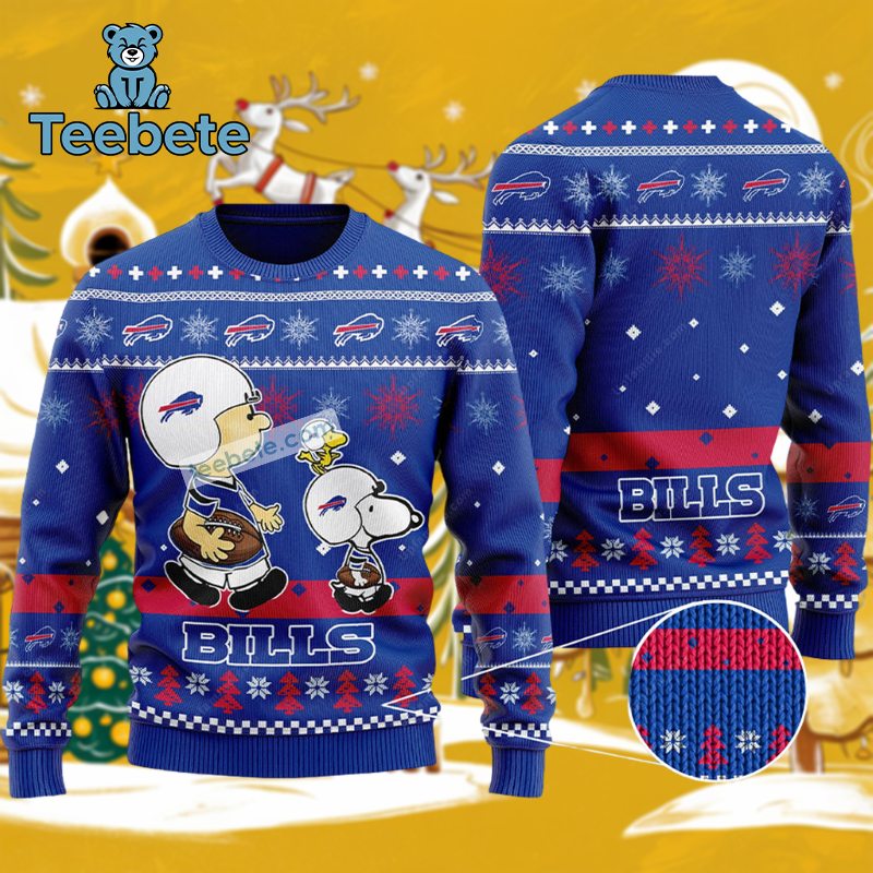 Buffalo Bills Woodstock Snoopy Christmas Ugly Sweater Cool Unisex