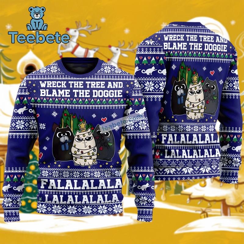 Chicago Bears Crazy Ugly Christmas Sweater Blue Orange