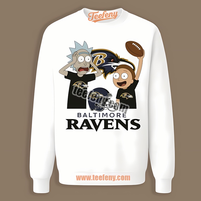 Baltimore Ravens Vs Rick And Morty Color Sweatshirt Baltimore Ravens Vs Rick And Morty Color Sweatshirt
