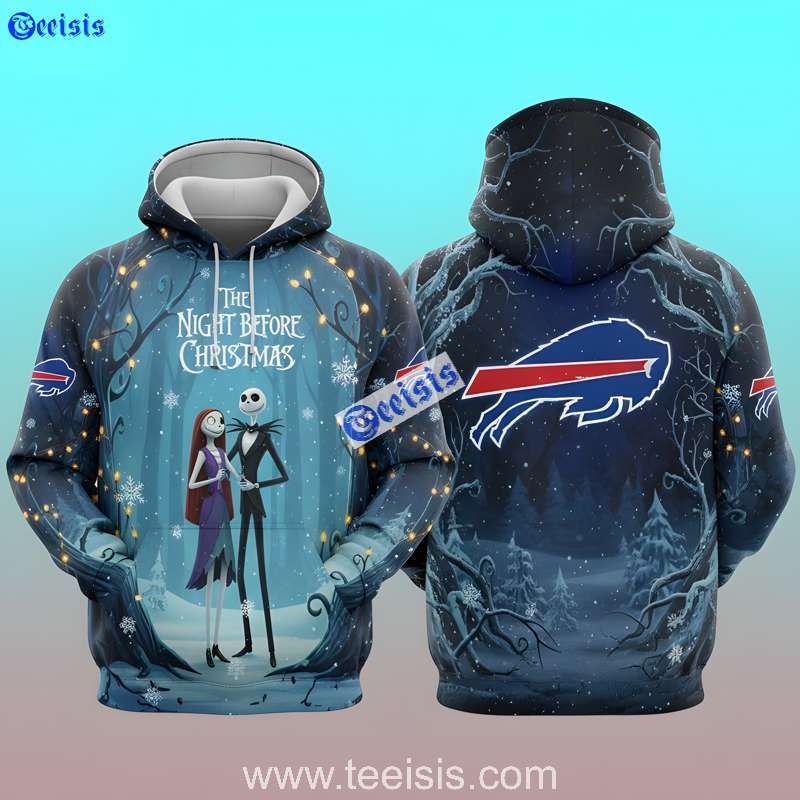 Buffalo Bills The Nightmare Before Christmas Enchanted Snow Forest Edition 3D Hoodie Unisex
