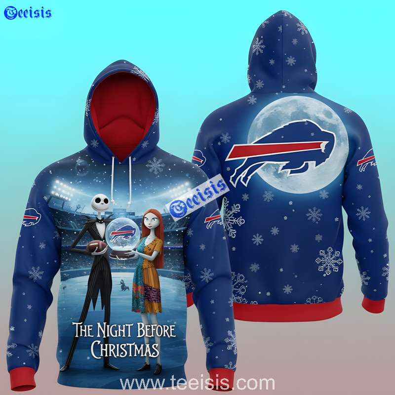Buffalo Bills The Nightmare Before Christmas Frosted Stadium Dreams Edition 3D Hoodie For Men