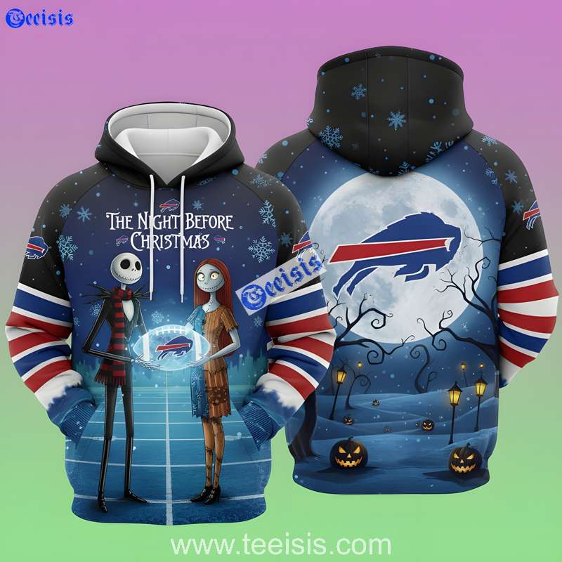 Buffalo Bills The Nightmare Before Christmas Frozen Love Field Edition 3D Hoodie For Fans