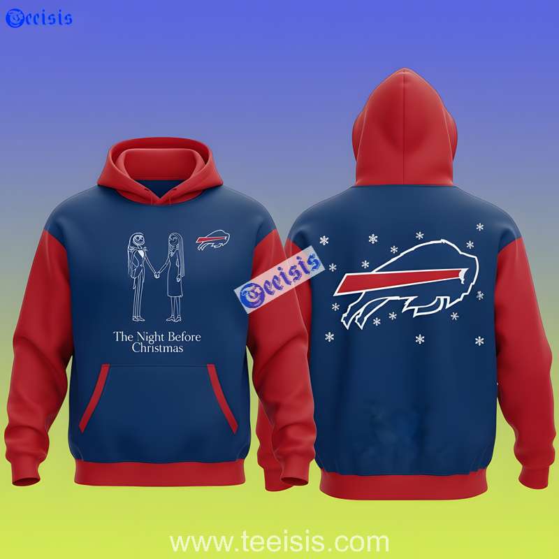 Buffalo Bills The Nightmare Before Christmas Minimalist Snow Love 3D Hoodie For Couples