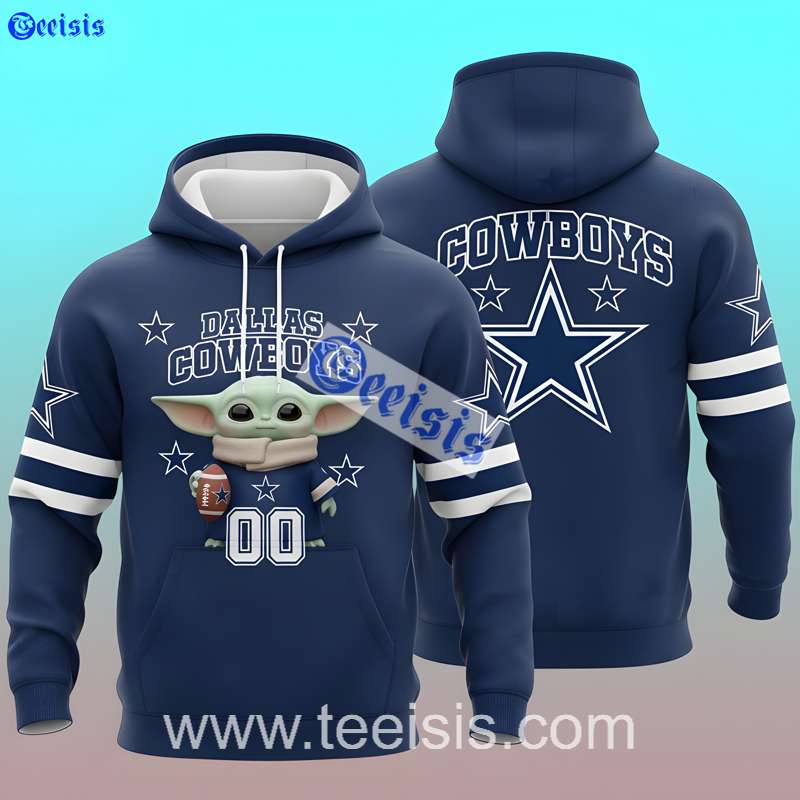 Dallas Cowboys Baby Yoda Football Spirit 3D Hoodie
