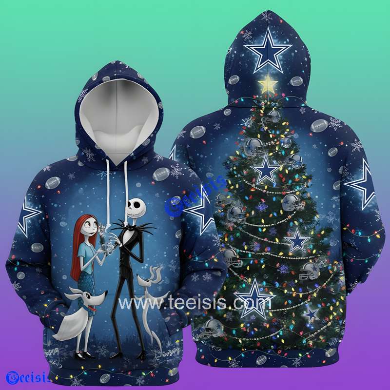 Dallas Cowboys Hoodie Jack Skellington Christmas In Cowboys Town 3D Holiday Gift