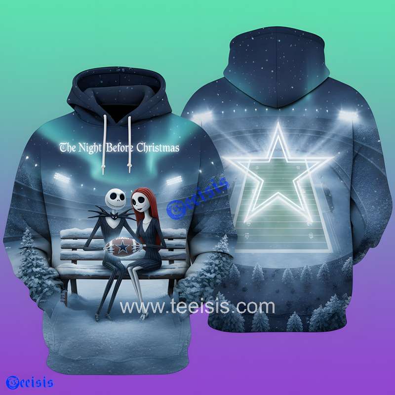 Dallas Cowboys Hoodie The Night Before Christmas Winter Dream 3D Pullover Holiday Gift