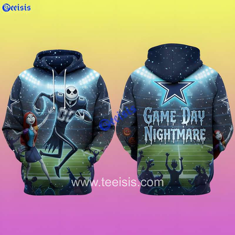 Dallas Cowboys Jacks Touchdown 3D Hoodie The Night Before Christmas Football Gift