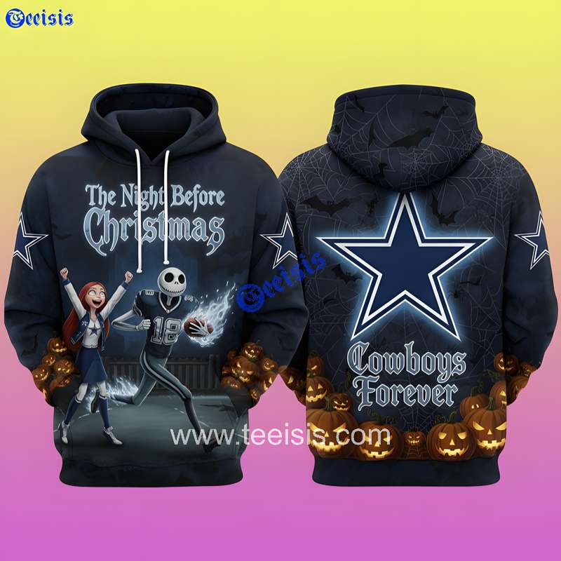 Dallas Cowboys The Night Before Christmas 3D Hoodie For Men