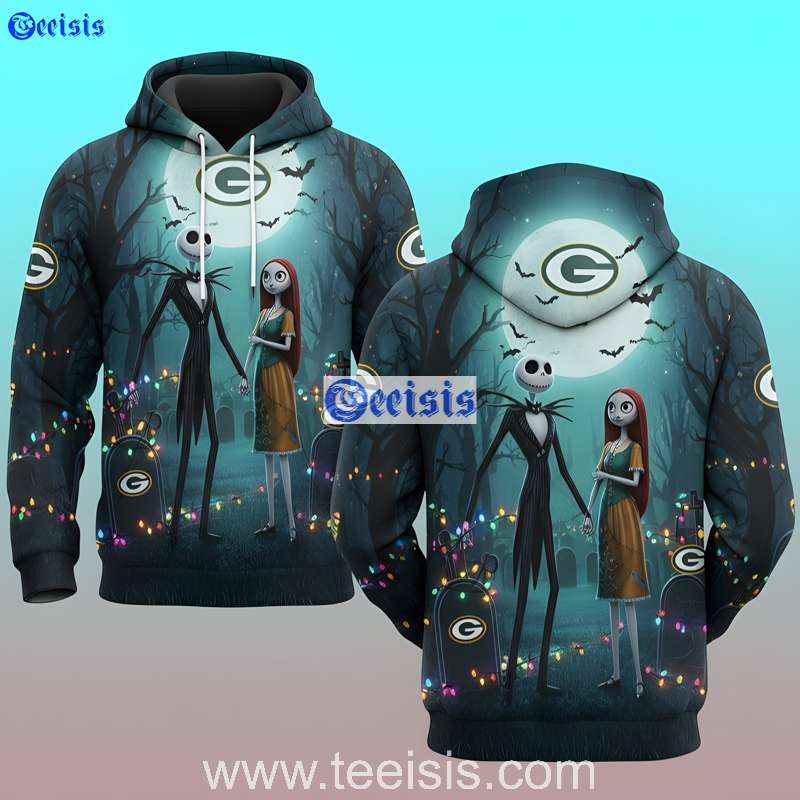 Green Bay Packers Neon Graveyard Christmas 3D Hoodie