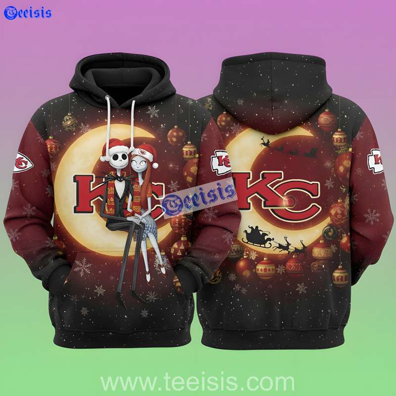 Kansas City Chiefs The Night Before Christmas Holiday Moon Edition 3D Hoodie For Women