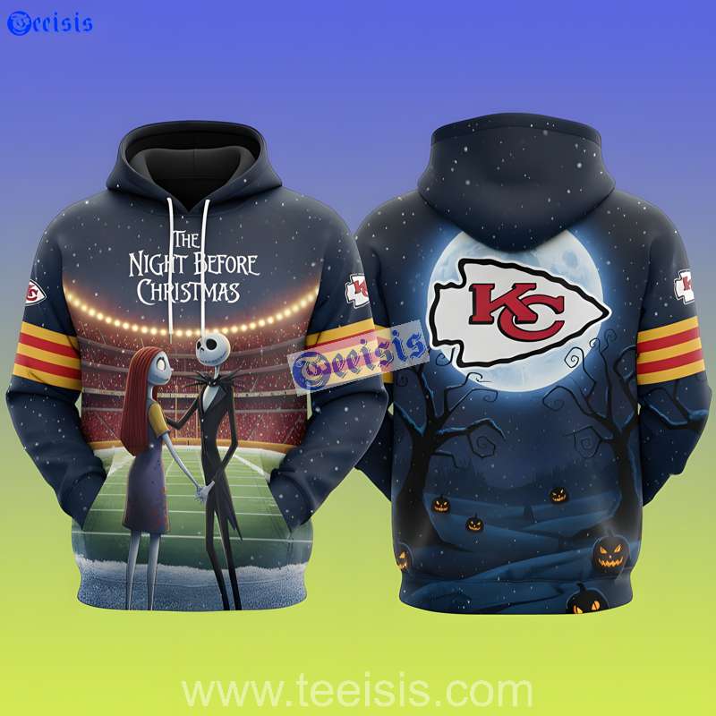 Kansas City Chiefs The Night Before Christmas Snowfield Stadium Edition 3D Hoodie  For Couples