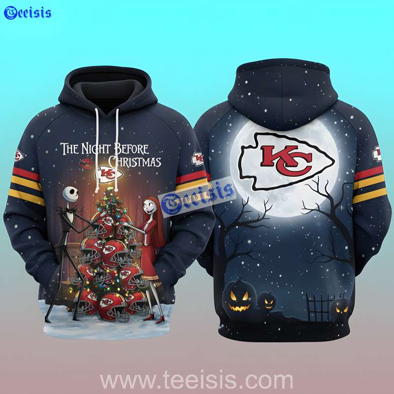 Kansas City Chiefs The Night Before Christmas Tree Decorating Edition 3D Hoodie For Youth
