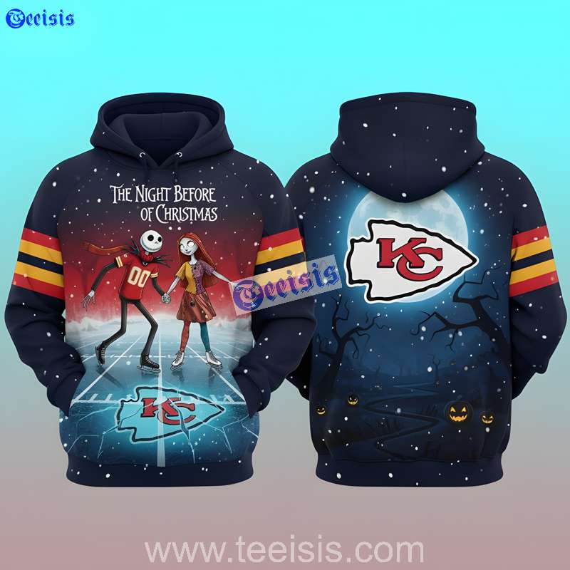 Kansas City Chiefs The Night Before Christmas Frozen Field Edition 3D Hoodie For Men