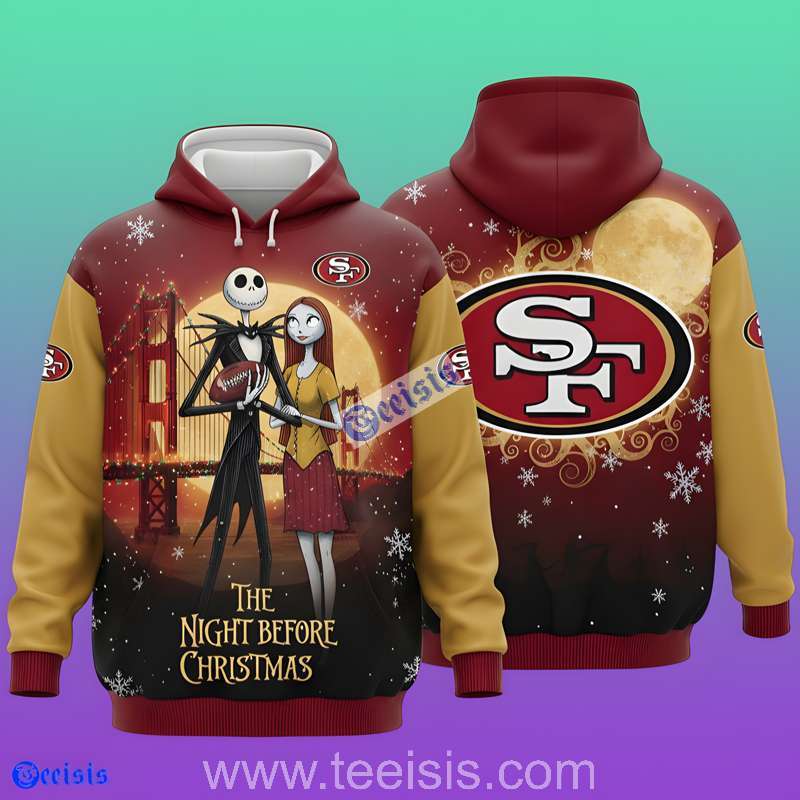 San Francisco 49ers The Night Before Christmas Golden Gate Love Story Edition 3D Hoodie For Couples