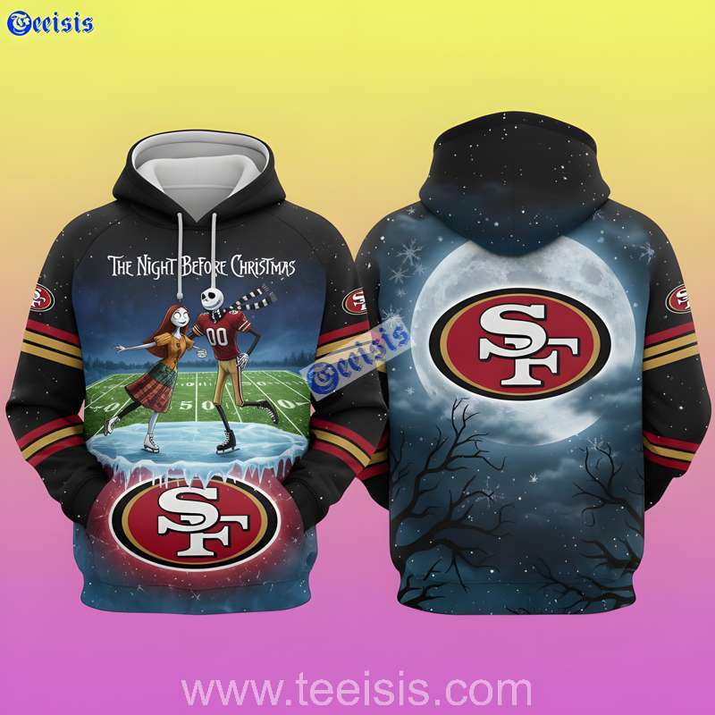 San Francisco 49ers The Night Before Christmas Ice Field Romance Edition 3D Hoodie For Fans