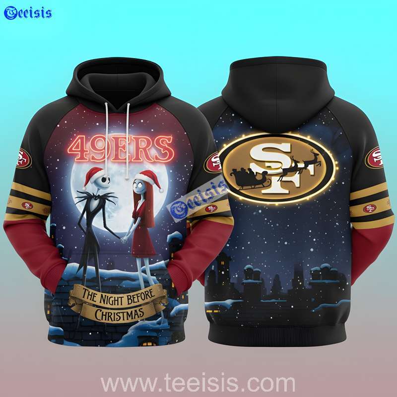 San Francisco 49ers The Night Before Christmas Rooftop Magic Edition 3D Hoodie