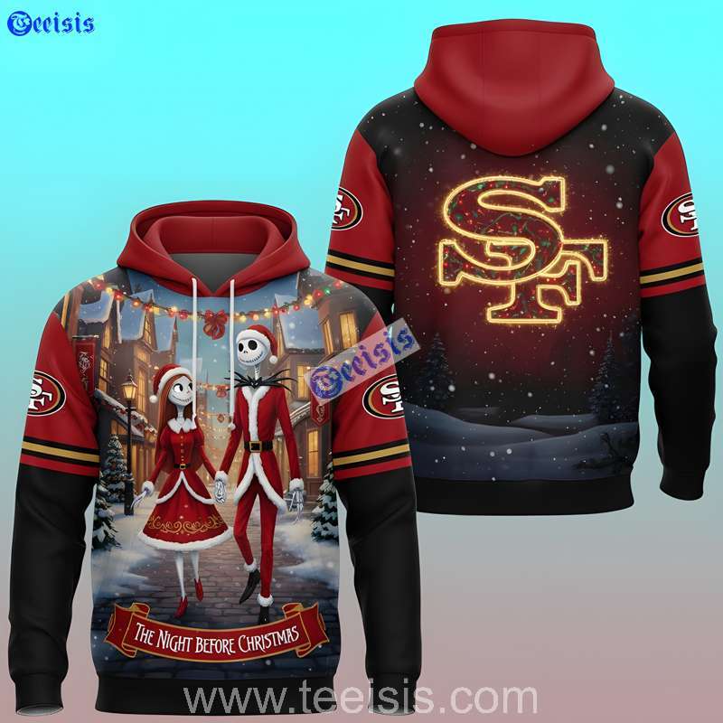 San Francisco 49ers The Night Before Christmas Santa Lovers City Walk Edition 3D Hoodie