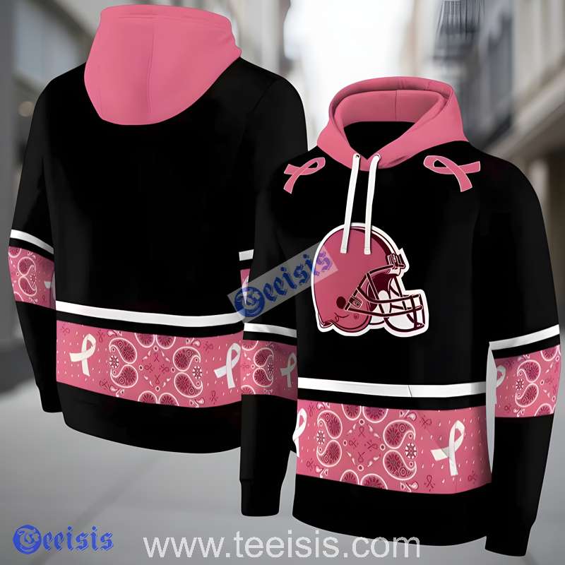 Cleveland Browns Awareness Ribbon 3D Zip Up Hoodie