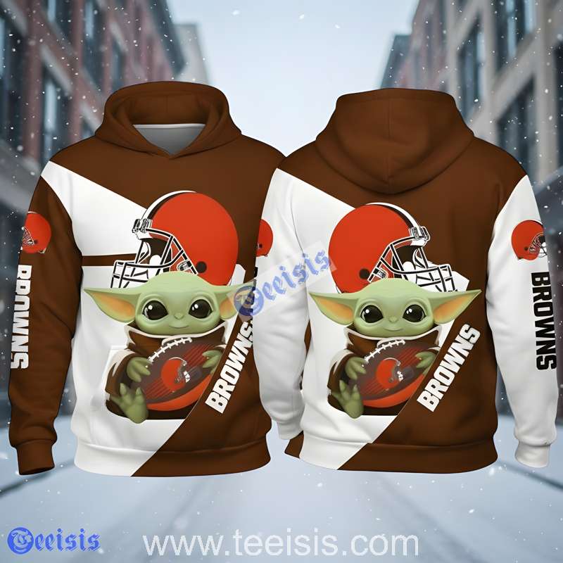 Cleveland Browns Baby Yoda Grogu 3D Hoodie Sale
