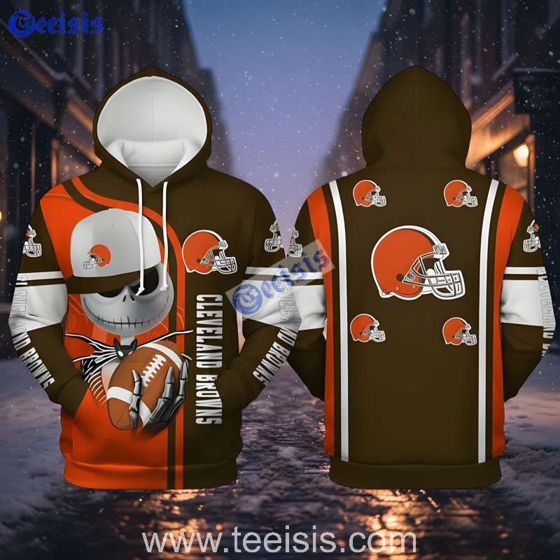 Cleveland Browns Jack Skellington 3D Hoodie Sale