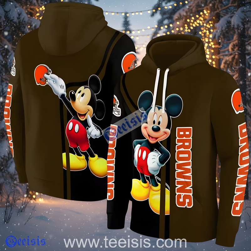 Cleveland Browns Mickey Mouse 3D Hoodie Fans