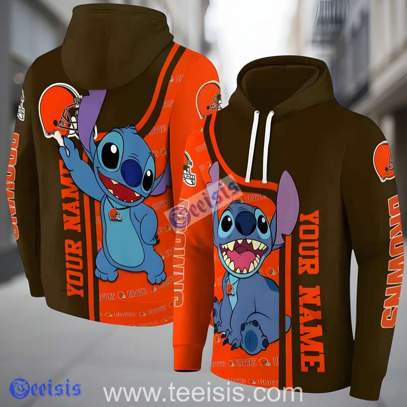 Cleveland Browns Stitch Custom Name 3D Hoodie Style