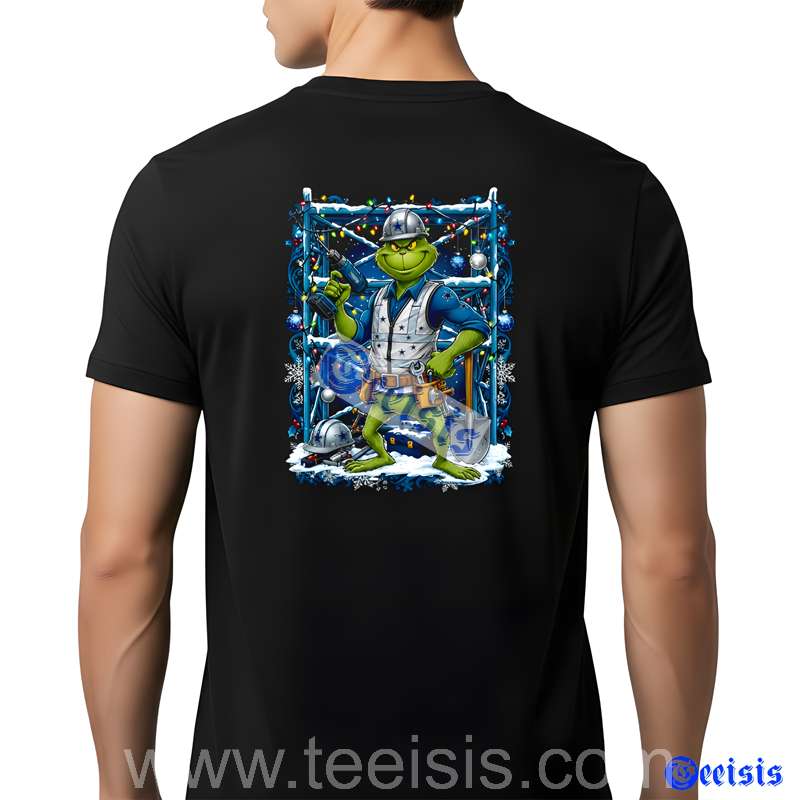 Dallas Cowboys Grinch Construction Worker Xmas Tee