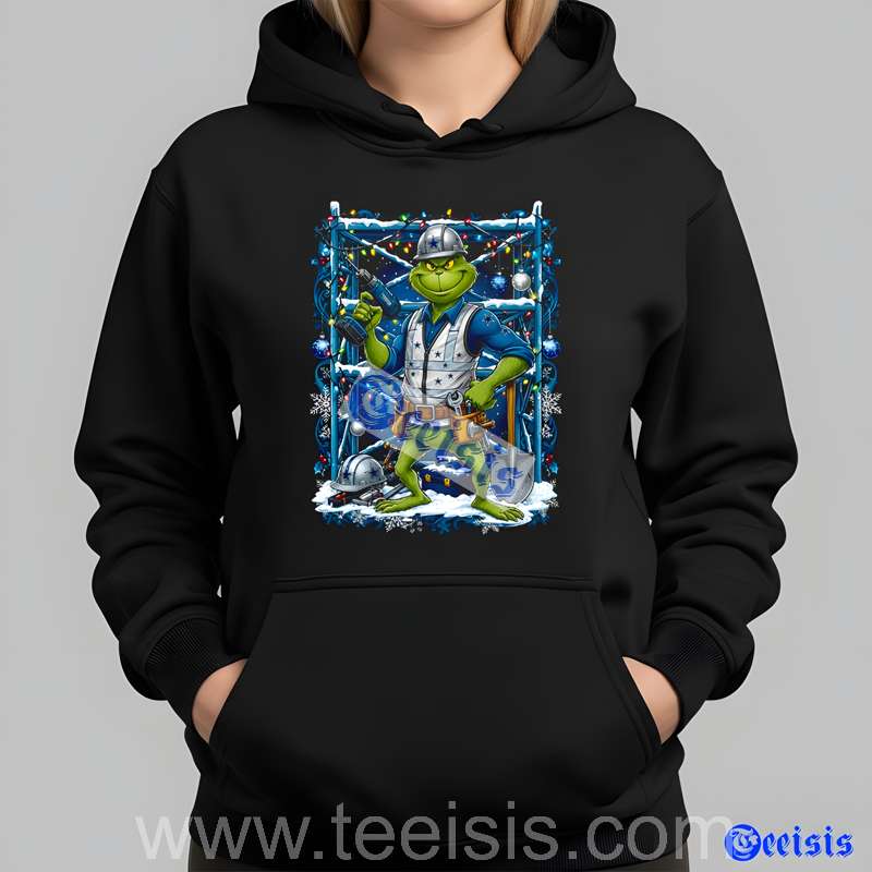 Dallas Cowboys Grinch Construction Worker Xmas Tee image 2 Dallas Cowboys Grinch Construction Worker Xmas Tee image 2
