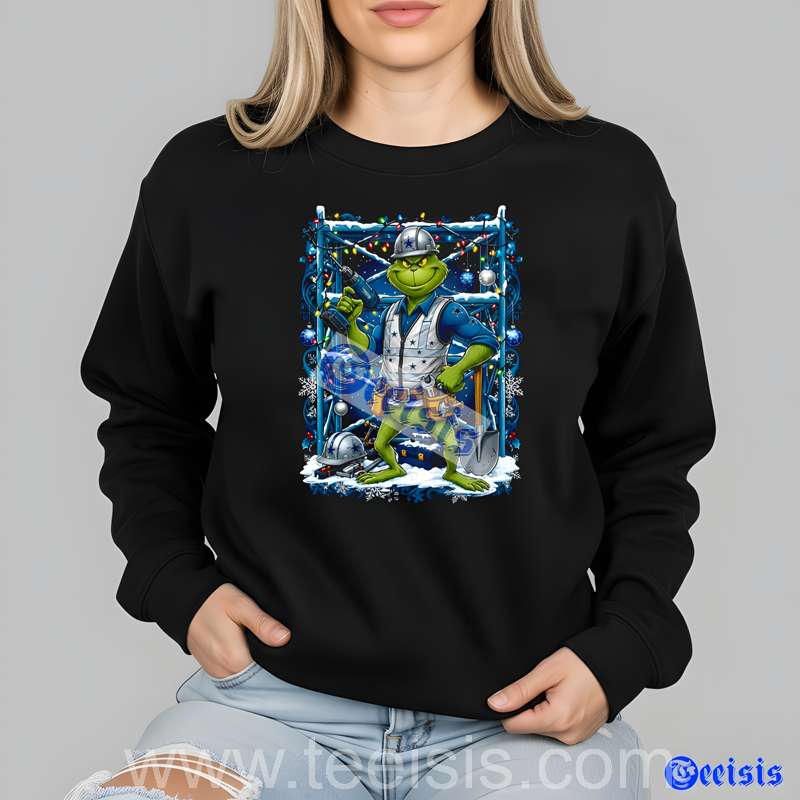 Dallas Cowboys Grinch Construction Worker Xmas Tee image 4 Dallas Cowboys Grinch Construction Worker Xmas Tee image 4