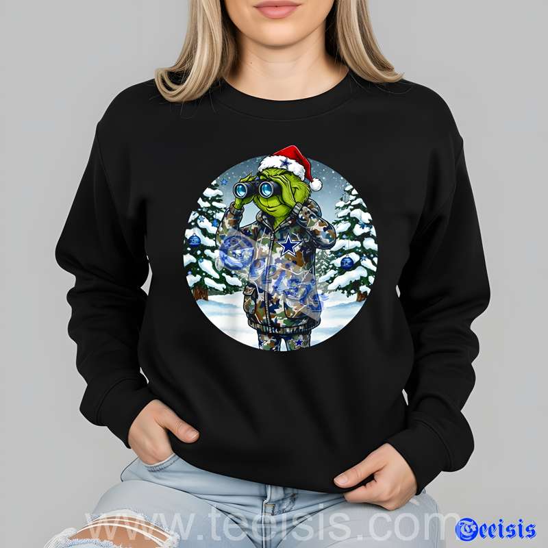Dallas Cowboys Grinch Hunting Christmas Tee image 4 Dallas Cowboys Grinch Hunting Christmas Tee image 4