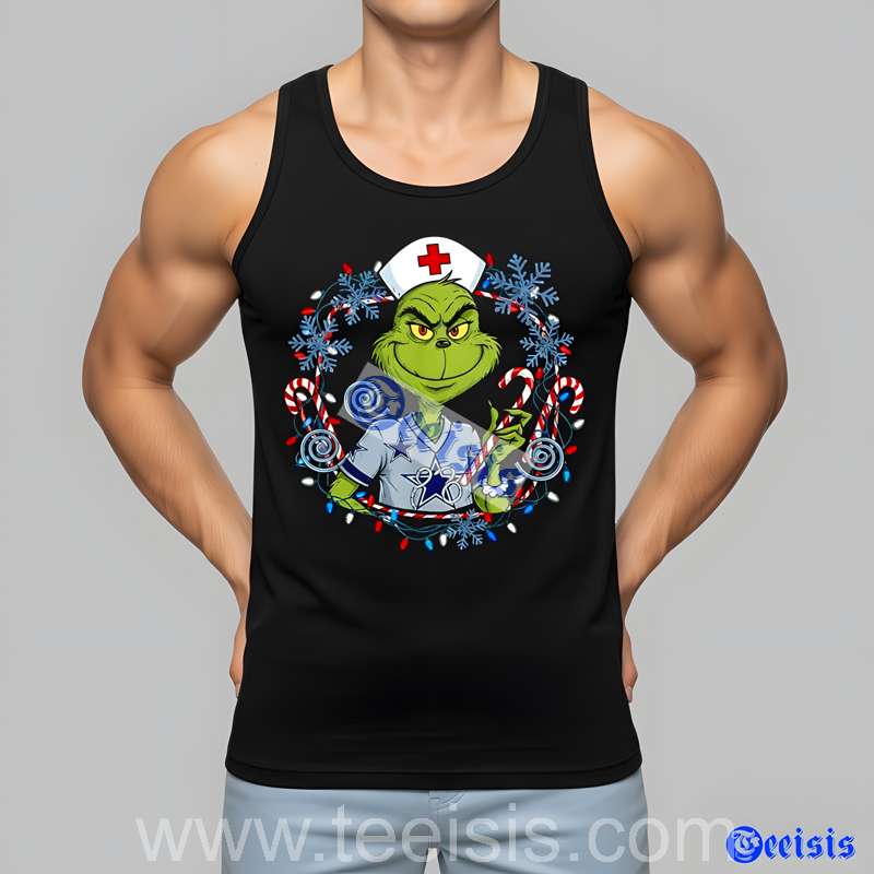 Dallas Cowboys Grinch Nurse Christmas Unisex Shirt image 3 Dallas Cowboys Grinch Nurse Christmas Unisex Shirt image 3