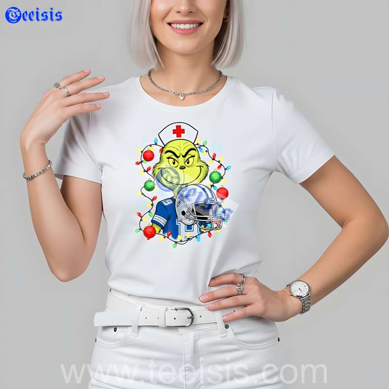 Dallas Cowboys Grinch Nurse Helmet Christmas Cotton Shirt
