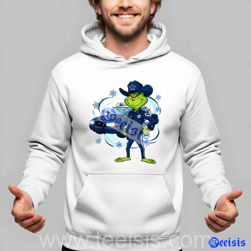 Dallas Cowboys Police Grinch Christmas Unisex Shirt image 2 Dallas Cowboys Police Grinch Christmas Unisex Shirt image 2