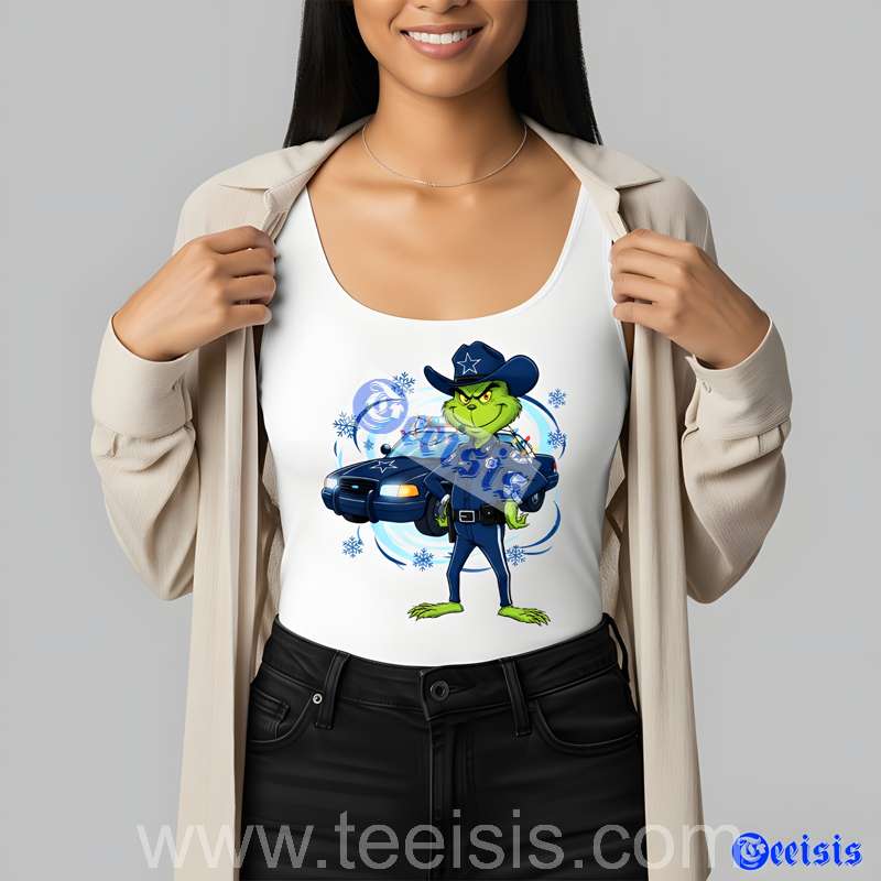 Dallas Cowboys Police Grinch Christmas Unisex Shirt image 3 Dallas Cowboys Police Grinch Christmas Unisex Shirt image 3