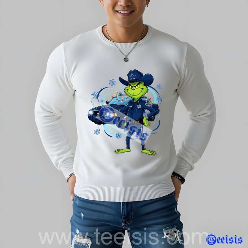 Dallas Cowboys Police Grinch Christmas Unisex Shirt image 4 Dallas Cowboys Police Grinch Christmas Unisex Shirt image 4