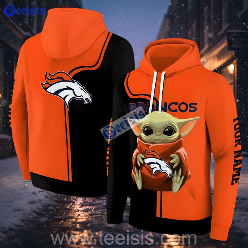 Denver Broncos Baby Yoda 3D Art Hoodie Apparel
