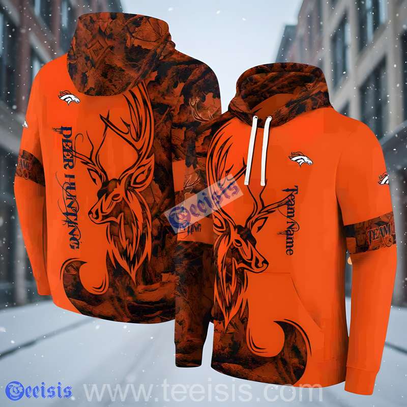 Denver Broncos Deer Silhouette 3D Pullover Hoodie