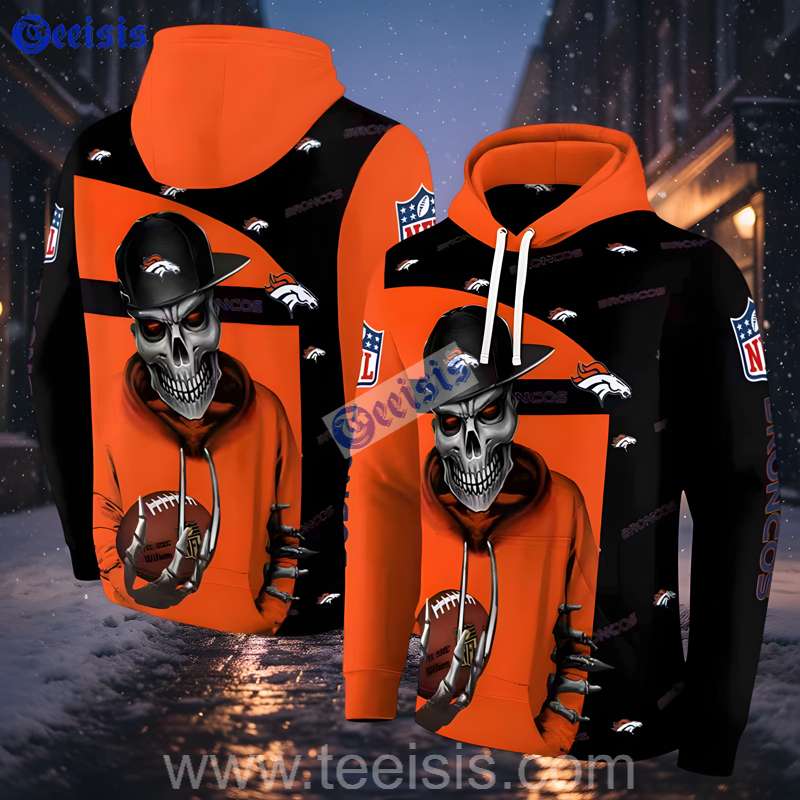 Denver Broncos Grim Vibe 3D Pullover Hoodie