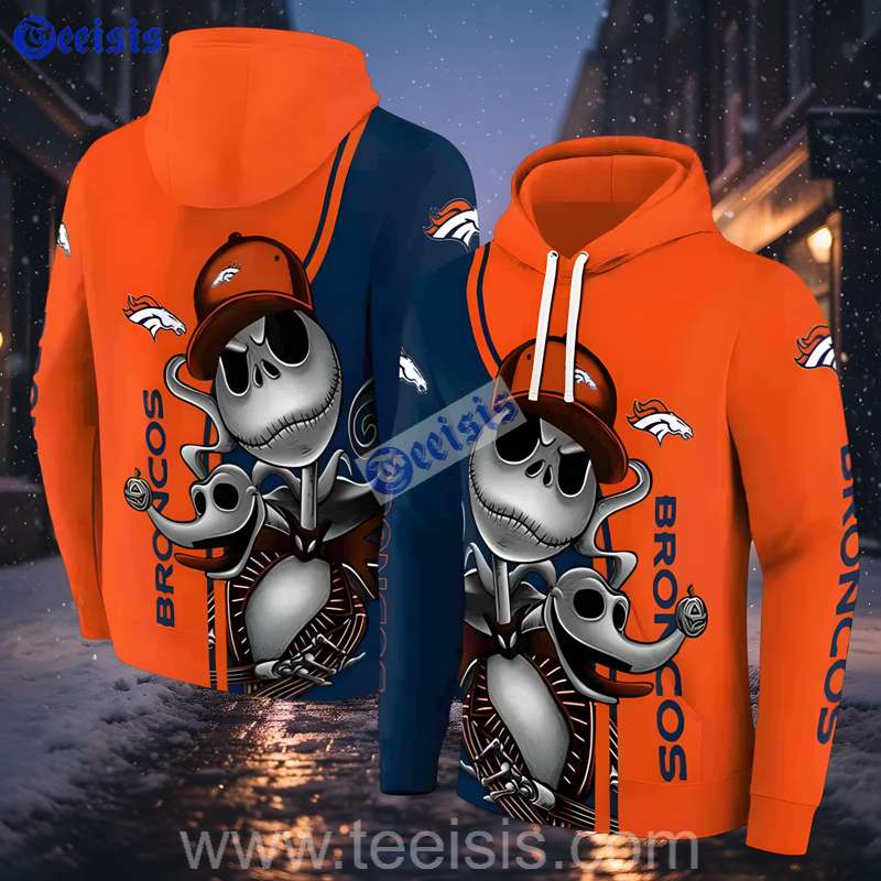 Denver Broncos Jack Skellington Unisex 3D Hoodie Sale
