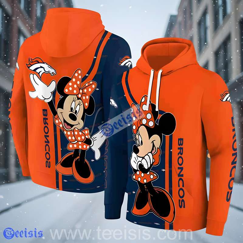 Denver Broncos Minnie Mouse 3D Hoodie Women