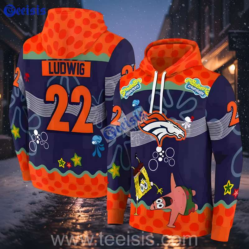 Denver Broncos Spongebob Patrick Star Unisex 3D Hoodie