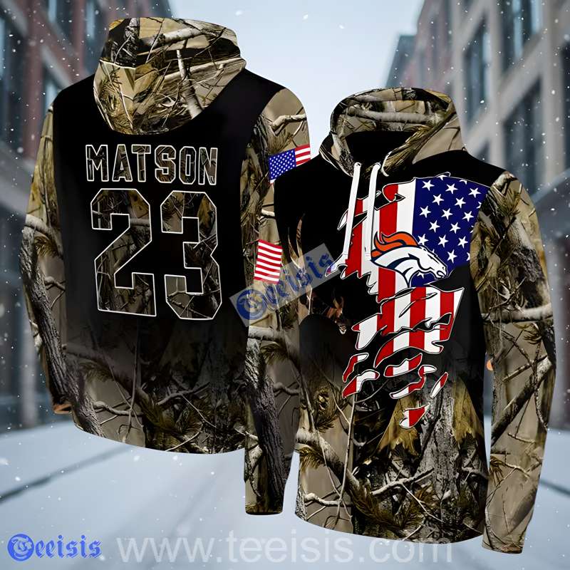 Denver Broncos Tree Camo 3D Pullover Hoodie