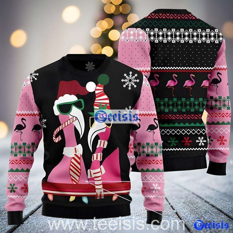 Flamingo Ugly Christmas Sweater Pink For Girl